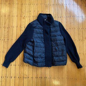Moncler short down/knit jacket